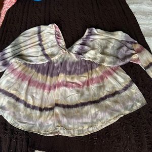 Bucket List Silky V Neck Blouse